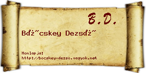 Böcskey Dezső névjegykártya