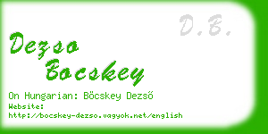 dezso bocskey business card
