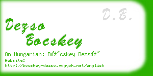 dezso bocskey business card